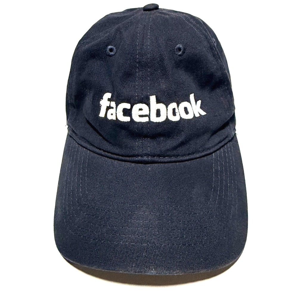 Pacific Headwear Facebook‎ Logo Navy Blue Embroidered Dad Hat Adjustable Meta